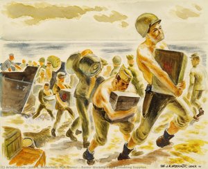 Raider Working Party Unloading Supplies — John R. Mcdermott (sgt, Usmcr)