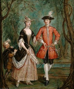Lady And Gentleman With A Page — Marcellus Laroon Ii
