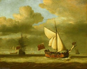 The 'royal Escape' Close Hauled In A Breeze — Willem Van De Velde The Elder, Dutch Golden Age