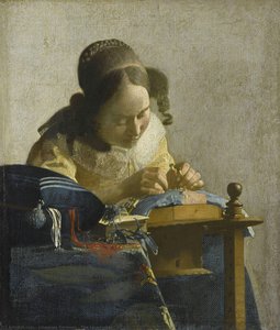 The Lacemaker — Johannes Vermeer, Dutch Golden Age Painting
