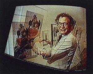 John Szarkowski In The Process Of Levitating Irving Penn's Still Life Photograph Of Fruit On Cbs — Robert Heinecken