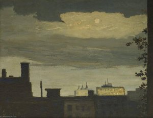 Rooftops At Moonrise — Louis Michel Eilshemius