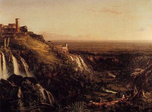 The Cascatelli, Tivoli, Looking Towards Rome — Thomas Cole