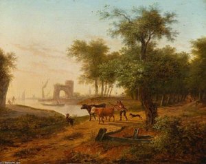 Coast Scene With A Wooded Landscape