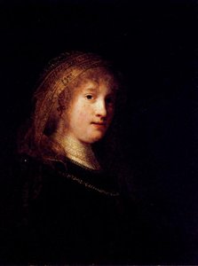 Saskia Wearing A Veil — Rembrandt Van Rijn, Baroque