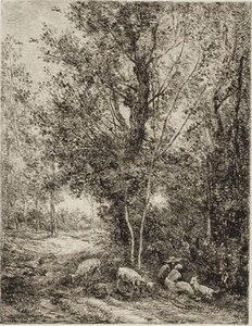 The Shepherd And The Shepherdess — Charles-françois Daubigny