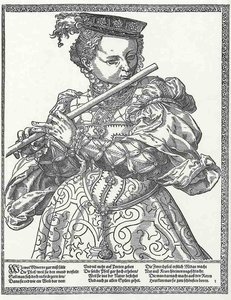 The Musicians, The Flute Player — Tobias Stimmer
