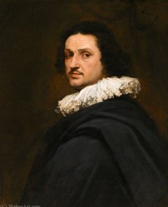Portrait Of A Gentleman, Wearing A White Ruff Looking Over His Left Shoulder — Pieter Franchoys