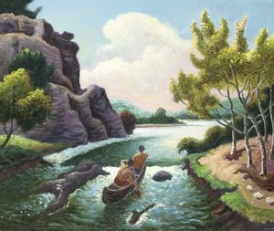 Shooting The Rapids — Thomas Hart Benton