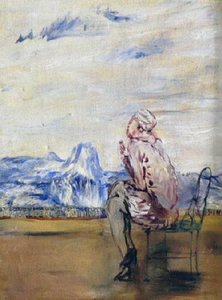 Femme Assise À La Terrasse — Morere René