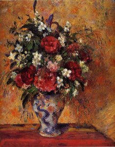 Vase Of Flowers — Camille Pissarro, Impressionist Style