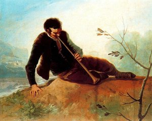 Shepherd Playing The Flute — Francisco José De Goya Y Lucientes
