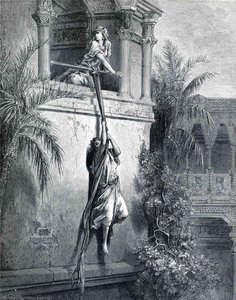 The Escape Of David Through The Window — Paul Gustave Doré