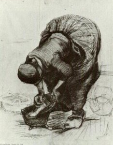 Peasant Woman At The Washtub — Vincent Willem Van Gogh