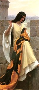 Stitching The Standard — Edmund Blair Leighton