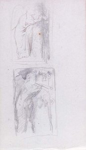 Two Versions Of Angel Blowing Horn — John La Farge