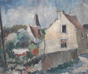 Village Scene In France — Alan Francis Clutton Brock