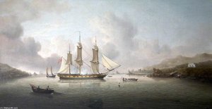Hms 'enchantress' In The River Dart — Charles Martin Powell