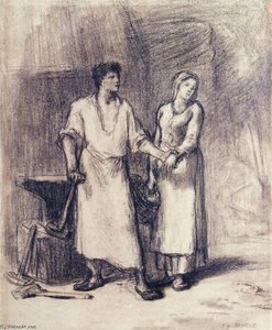 The Blacksmith And His Bride — Jean-françois Millet