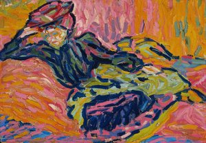Girl On A Divan — Ernst Ludwig Kirchner, Expressionism