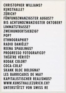 Untitled (kunsthalle Zürich (opening), Switzerland, 2007) — Christopher Williams