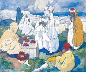 The Fruit Market Above Algiers — Léon Cauvy