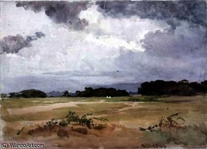 A Field With Groups Of Trees, — John Absolon