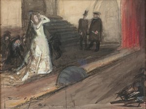 Theatre Scene (ida Aalberg As Maria Stuart) — Magnus Enckell