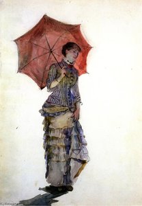 Woman With Umbrella — Marie Bracqemond