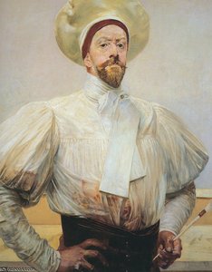 Selfportrait In White Dress — Jacek Malczewski