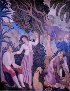 A Tropical Fantasy Charles Reilly's Dining Room Mural (panel 6 Of 6) — Mary Adshead