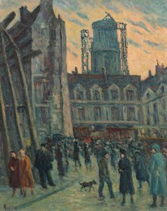 A Busy Street, Paris — Maximilien Luce