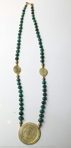 African Heritage Necklace Of Malachite And Brass Surutia — Alan Donovan Phillips Leitch