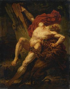 Milo of Croton attacked by a lion
