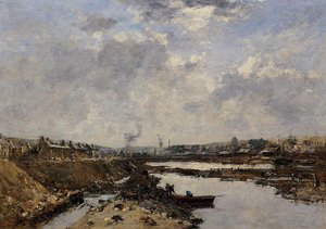Fecamp, The Inner Port Under Construction — Eugène Louis Boudin