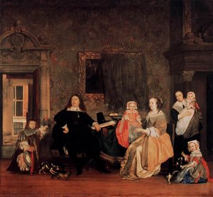 Portrait Of Jan Jacobsz. Hinlopen And His Family — Gabriel Metsu, Dutch Golden Age