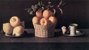 Still Life With Lemons Oranges And Rose — Francisco De Zurbarán