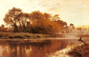 The Last Gleam, Wargrave On Thames — R.a Benjamin Williams Leader