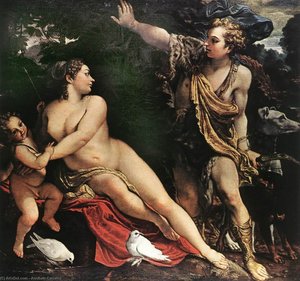 Venus And Adonis — Annibale Carracci, Baroque