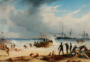 Landing In Surf At Algoa Bay, Cape Of Good Hope — Thomas Baines
