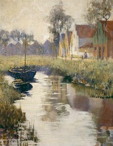 Houses by a Canal, (painting)