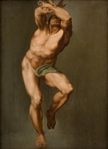 Male Figure After Michelangelo's 'last Judgement' In The Sistine Chapel — Nicolai Abraham Abildgaard
