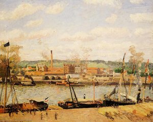 View Of The Cotton Mill At Oissel, Near Rouen — Camille Pissarro, Impressionist Landscape