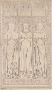 The Sepulchral Brass Of Robert Braunche And His Two Wives In Saint Margaret's Church, Lynn, Norfolk — John Sell Cotman