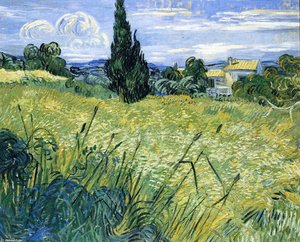 Wheatfield With Cypress — Vincent Willem Van Gogh, Post-impressionism