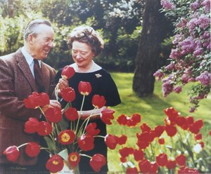 Rt. Hon. And Mrs. Lester B. Pearson With Tulip Named For Him. — Karsh Of Ottawa