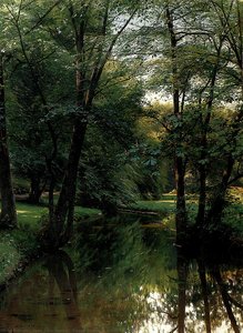 Figures Resting In A River Landscape — Peder Mørk Mønsted, Realism