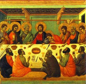 Maestó (back, Central Panel), The Last Supper — Duccio Di Buoninsegna, Gothic Art