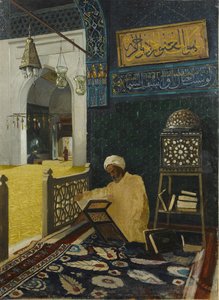 Hodja Reading The Koran — Osman Hamdi Bey, Orientalist Painting