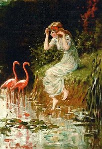Flamingoes (sic), (painting) — Frederick Stuart Church